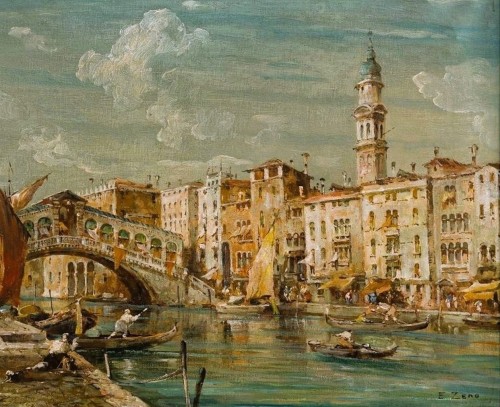20th century - Venice, the Rialto bridge - Eugenio Bonivento &quot;Zeno&quot; (1880 -1956)